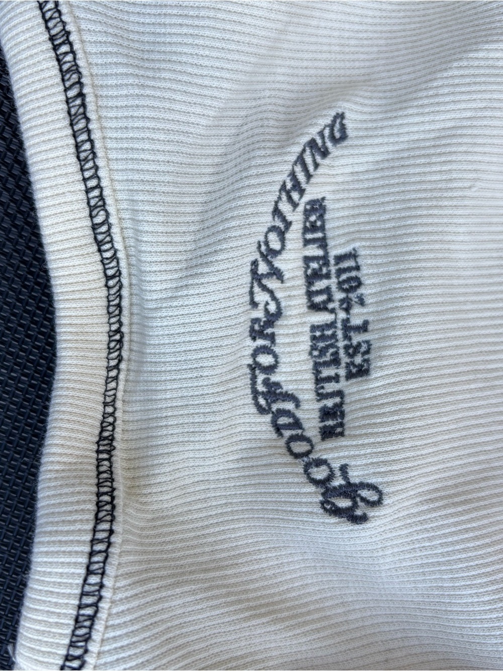 Cream Ribbed Tank Top with Contrast Stitching - Picture 4 of 6